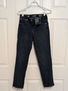 J. Crew Women's High-Rise Slim Jeans in Dark Indigo Black